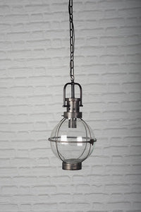 Glass and Metal Lantern Lamp