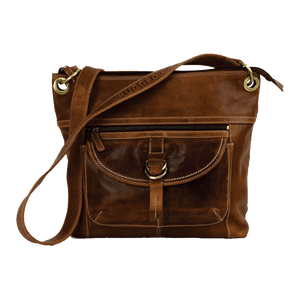 Large Leather Cross Body with Front Buckle