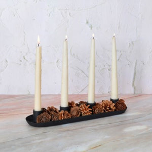 Ebony 4 Candle Holder