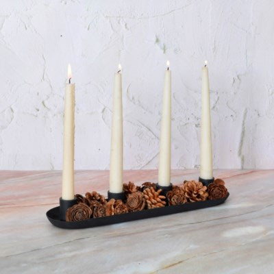 Ebony 4 Candle Holder