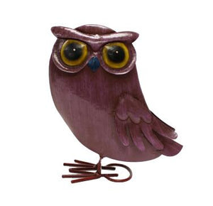 Metal Garden Décor - Purple Owl