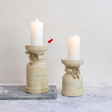 Load image into Gallery viewer, Olivia Wooden Pillar Candleholder
