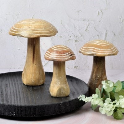 Alora Wooden Mushroom White