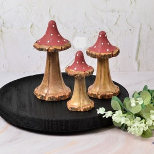 Alora Wooden Mushroom Red