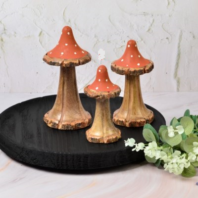 Alora Wooden Mushroom Orange