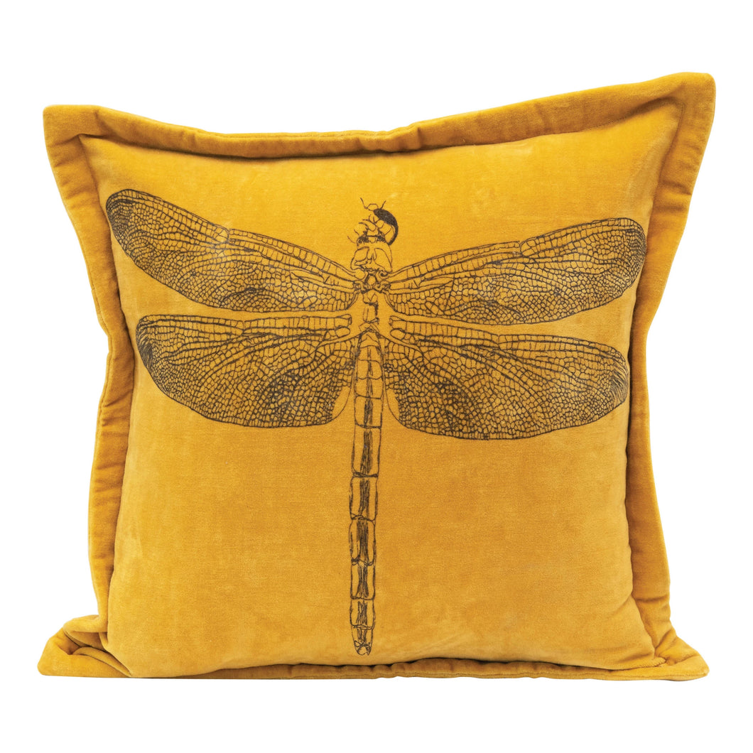 Mustard Dragonfly Pillow