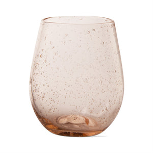 Blush Bubble Glass Stemless Wine S/2