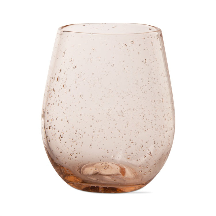 Blush Bubble Glass Stemless Wine S/2