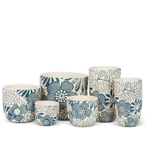 Hippie Flower Planter Blue