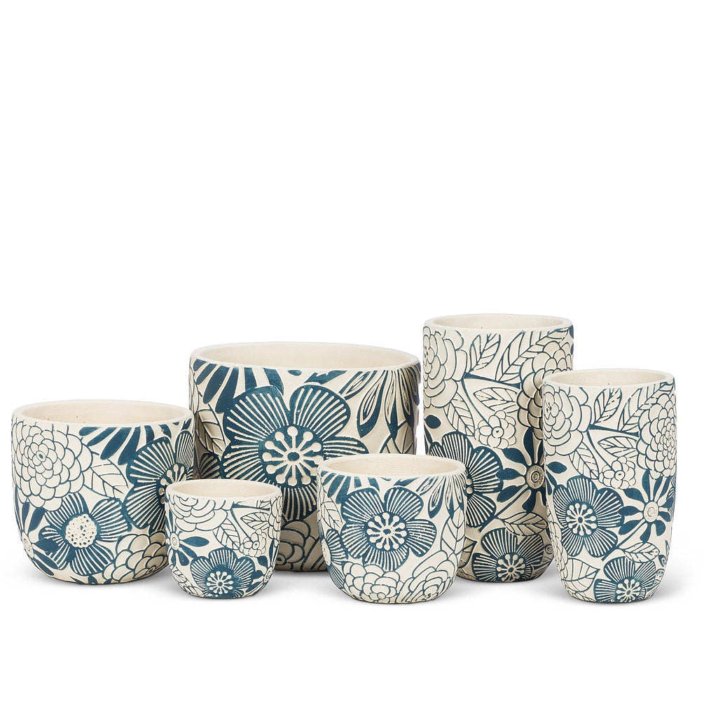 Hippie Flower Planter Blue