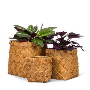 Wide Weave Ceramic Planter