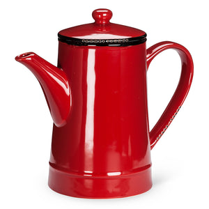 Enamel Look Tall Pot Red