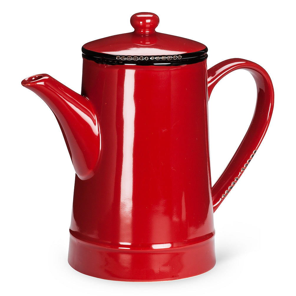 Enamel Look Tall Pot Red