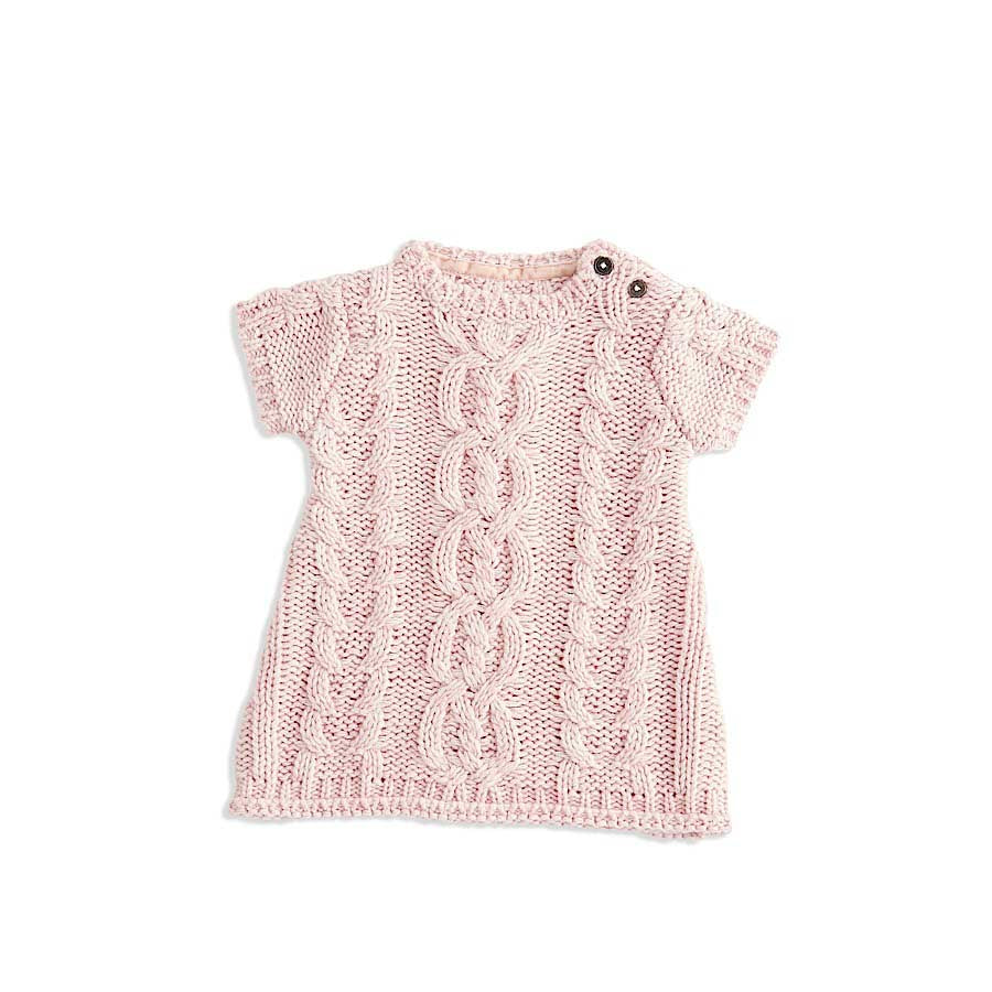 Pink Cable Sweater Dress 12-18M