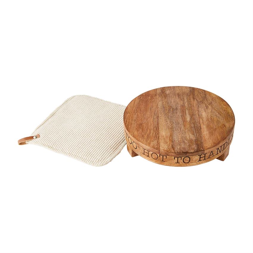 Wood Trivet and Pot Holder Set
