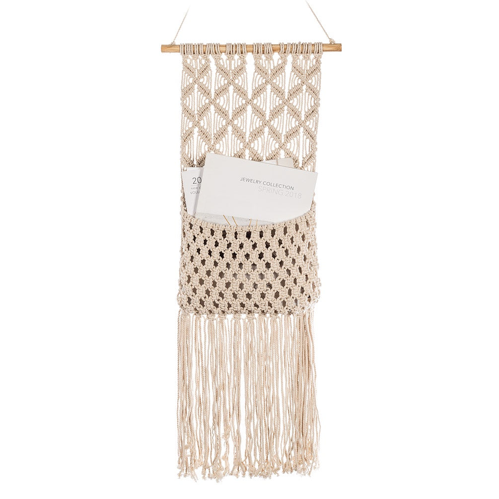 Long Macrame Wall Pocket