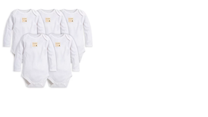 Set of 5 Bee Essentials Solid Long Sleeve Bodysuits