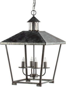 4-Light Metal Chandelier