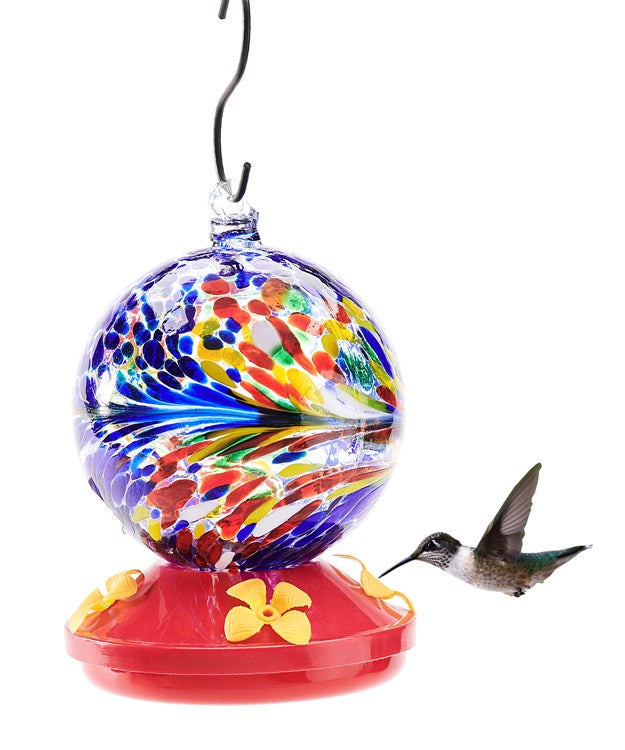 Glass Hummingbird Feeder Multi