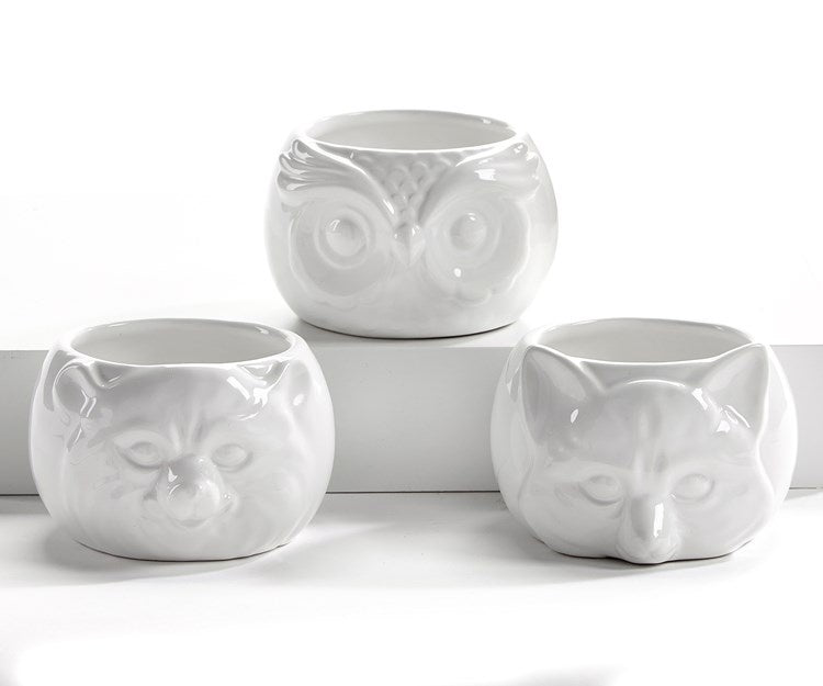 Ceramic Animal Planter White