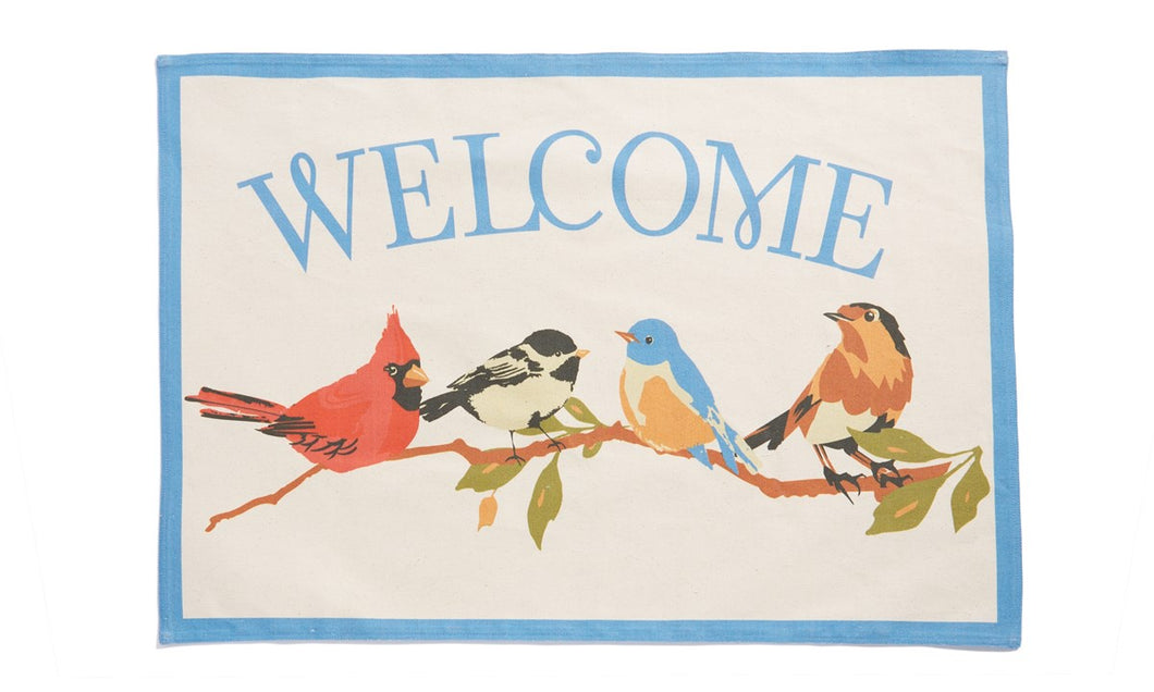Cotton Welcome Rug Birds