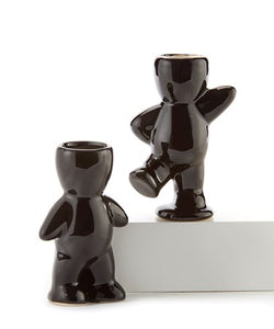 Black Ceramic Planter Person