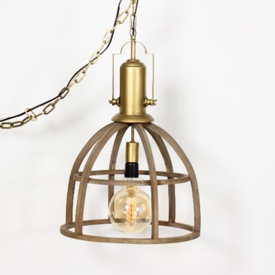 Knox Wood Dome Cage Pendant