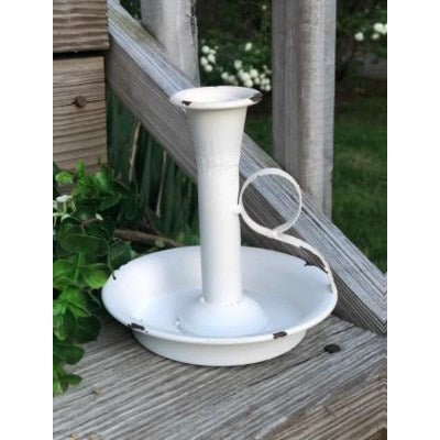 Cream Metal Candle Holder