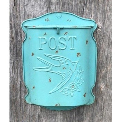 Teal Metal Hanging Post Box