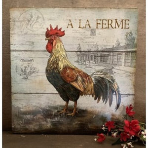 Rooster Artwork Box Sign