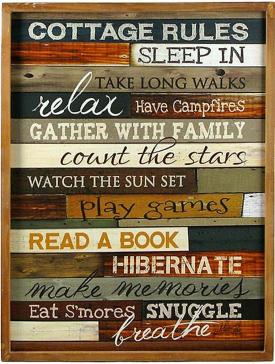 Cottage Rules Sign