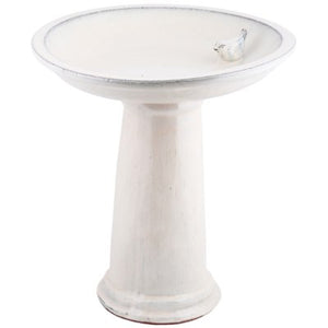 Cream Birdbath on Foot