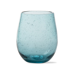 Aqua Bubble Glass Stemless Wine Glass S/2