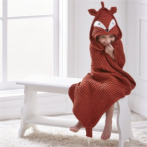 Fox Waffle Weave Hooded Towel