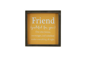 Hanging Box Sign - Friend