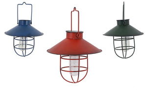 Coloured Metal Hanging Solar Lamp