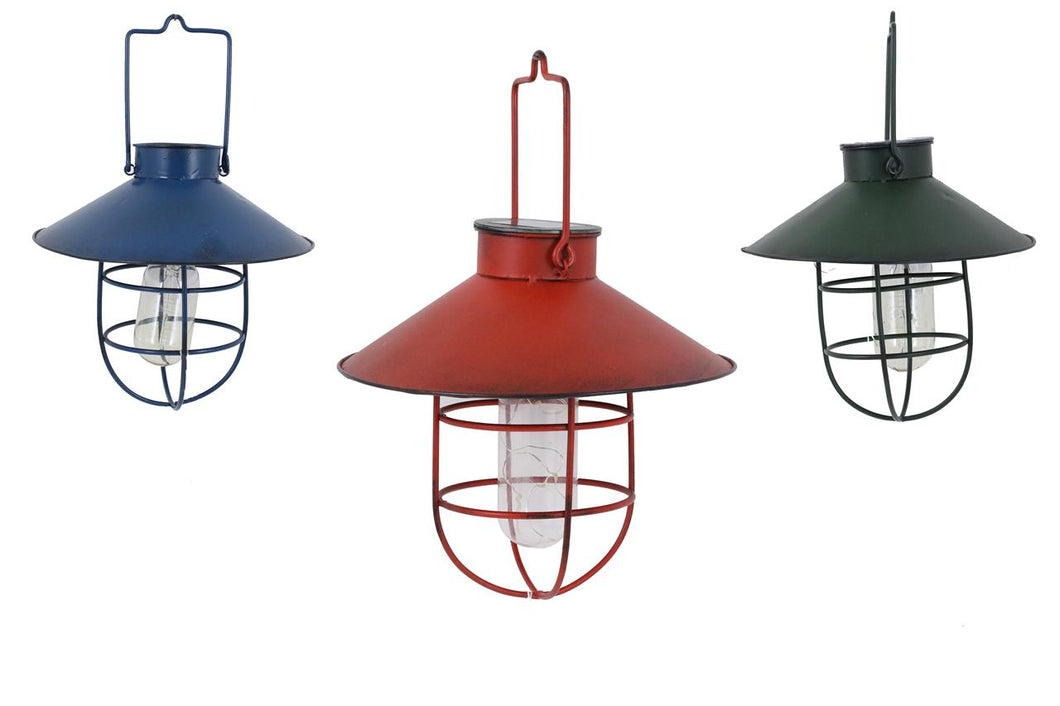 Coloured Metal Hanging Solar Lamp