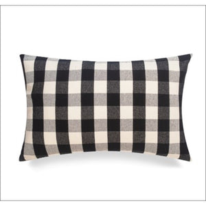 Rectangular Black/White Buffalo Check Cushion