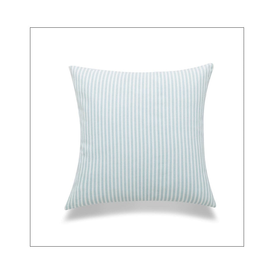 Light Blue Vintage Ticking Cushion 18 x 18