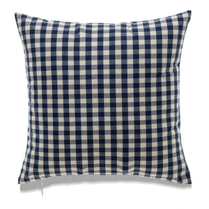 Dark Blue Gingham Cushion 18 x 18