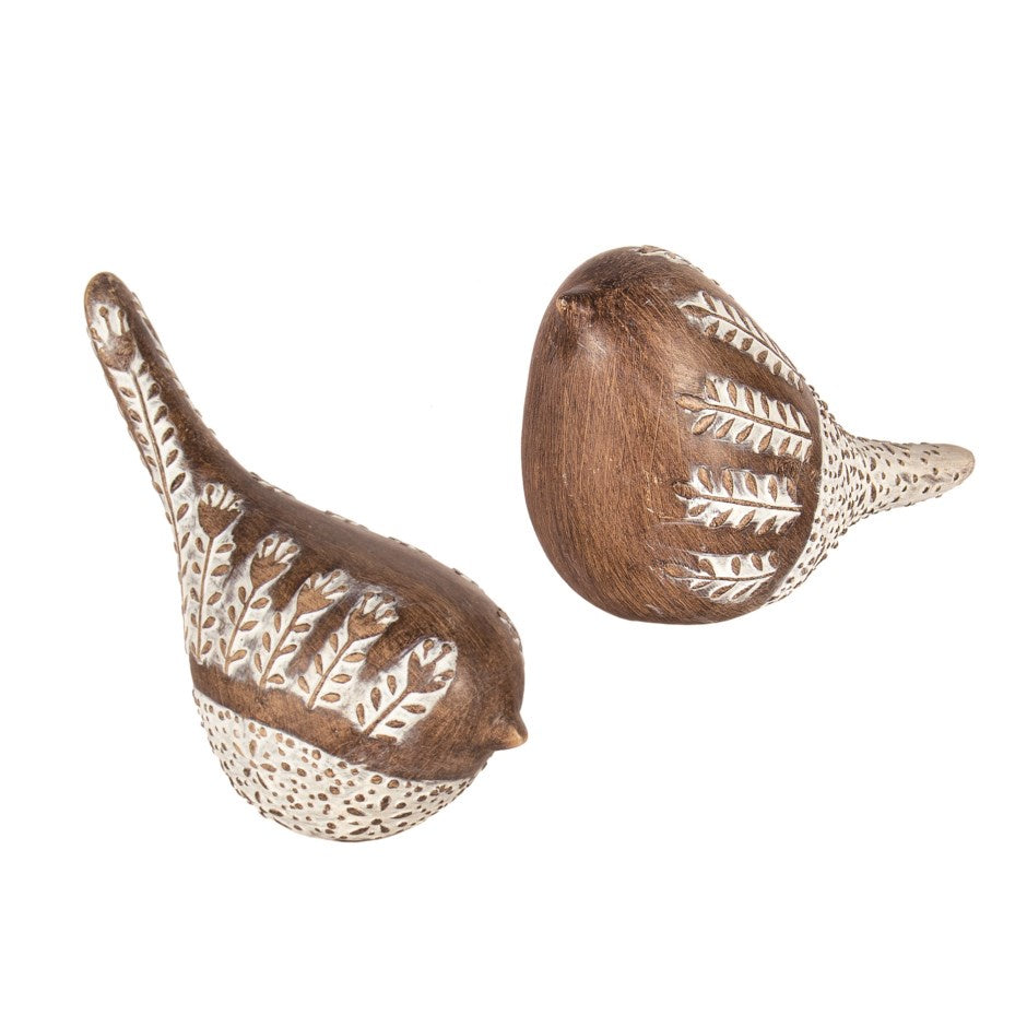 Resin Brown/White Bird
