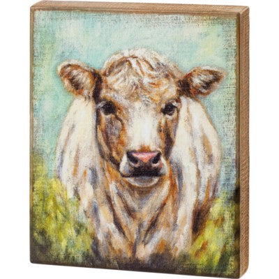 Box Sign - Shaggy Cow