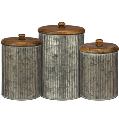Galvanized Canister Set