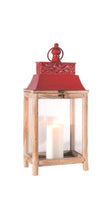 Load image into Gallery viewer, Wood Lantern w/Red Roof
