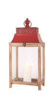 Load image into Gallery viewer, Wood Lantern w/Red Roof
