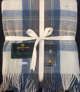 Stewart Muted Blue Deluxe Wool Blanket