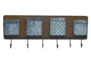 Wood/Metal Folk Art Caddy