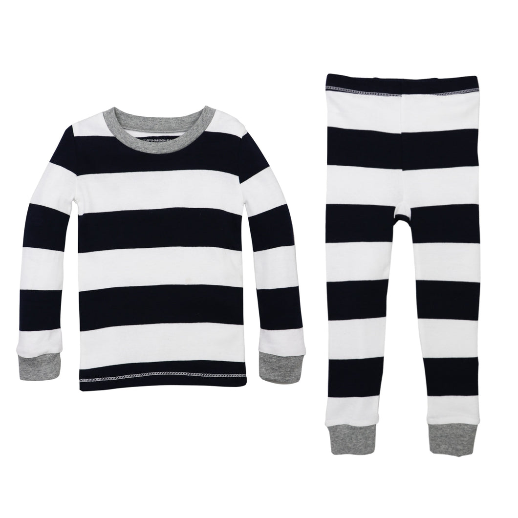 Rugby Stripe Tee & Pant Set Midnight