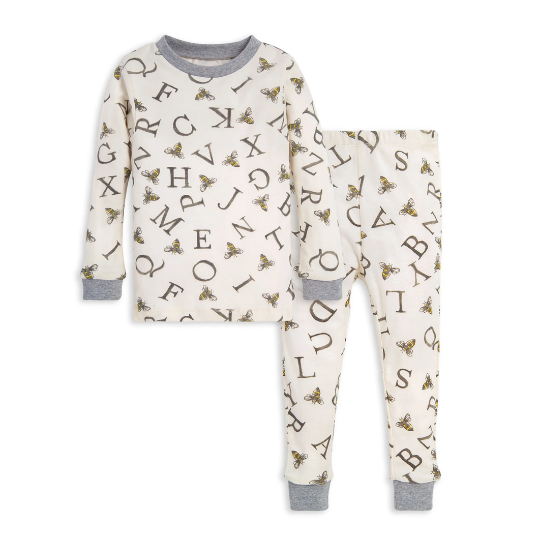 Toddler A-BEE-C Tee and Pant set Eggshell