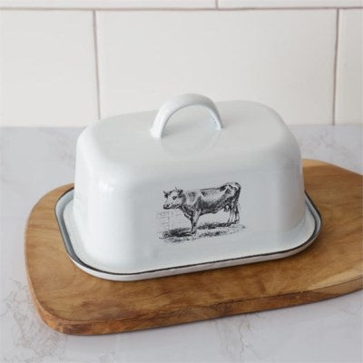 Enamelware â€“ Cow Butter Dish